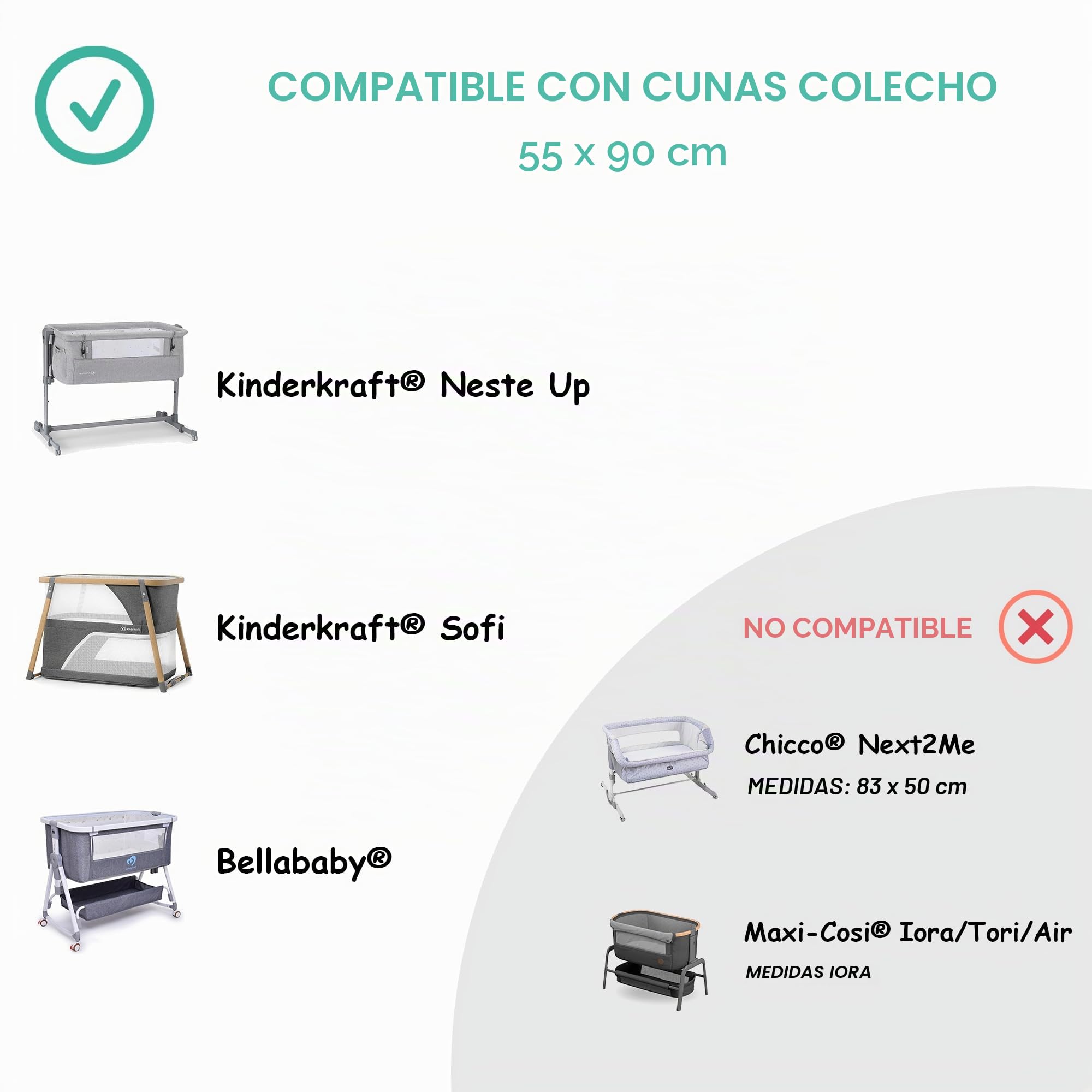 Protector de Colchón - 100% Impermeable - Cubrecolchón Cuna (55 x 90 cm)