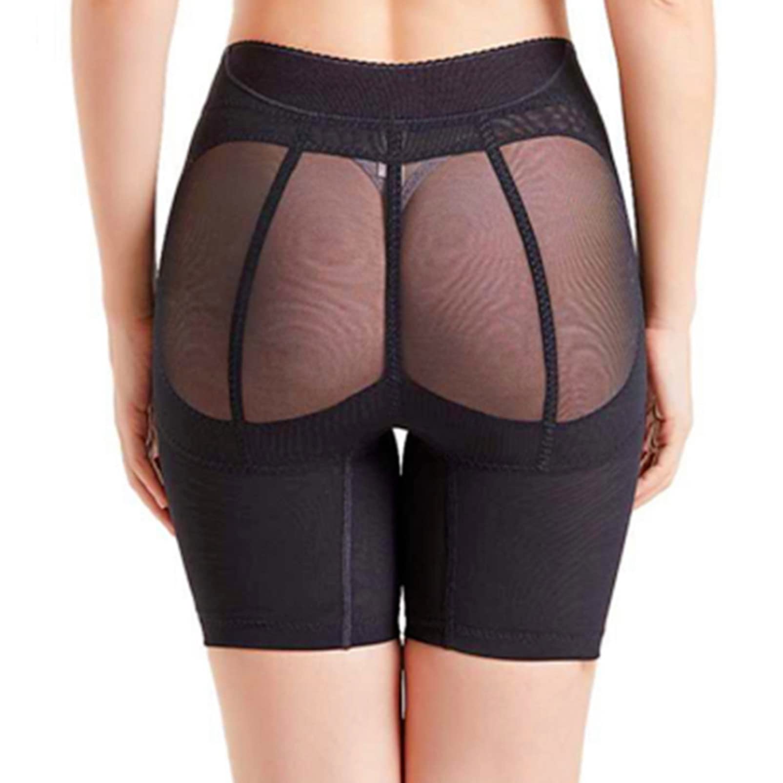 XANAYXWJ Wysoka talia damska bielizna modelująca bezszwowy trener udo nogawka Butt Lifter Body majtki cienka siateczka