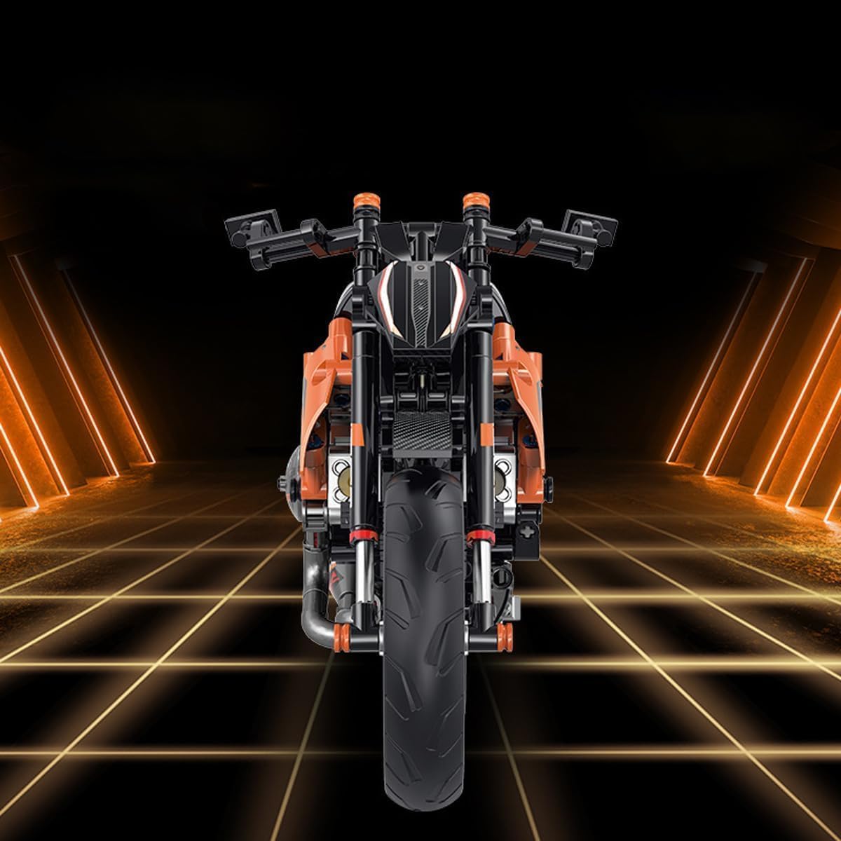 Tirff Technik Motorrad Bausteine für KTM Superduke 1290R, 579 Klemmbausteine 1:8 Technik Rennen Motorrad Geländemotorrad Bausatz Supermotorrad Set Geschenke für Erwachsene