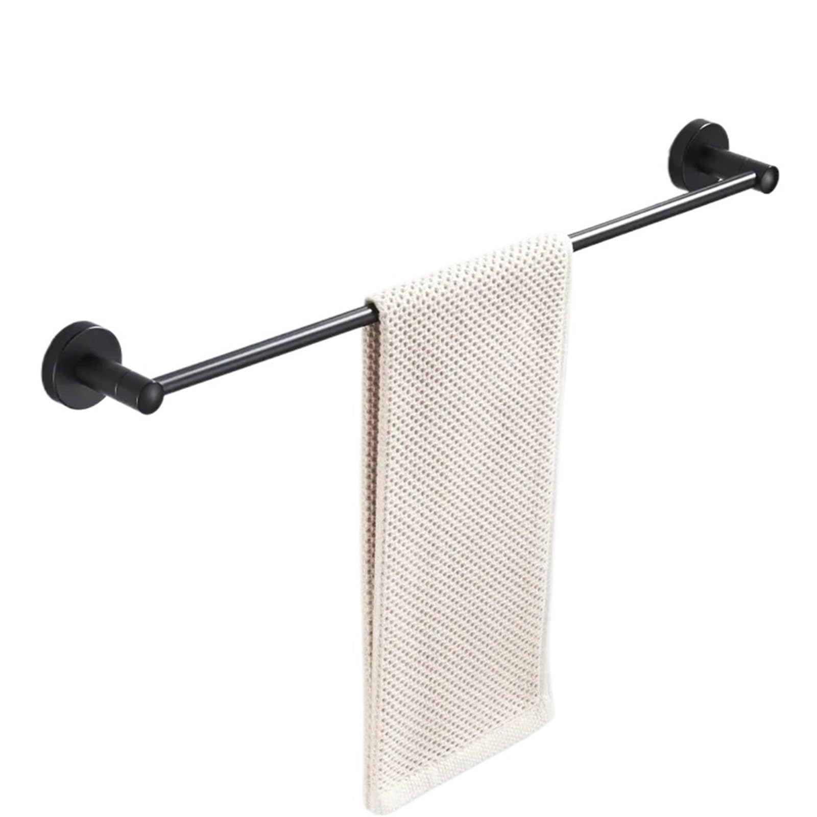 VAYEODEYU Towel Bar 60cm Stainless Steel Self-Adhesive Black Brush for Bathroom Kitchen Bedroom(60CM Black)