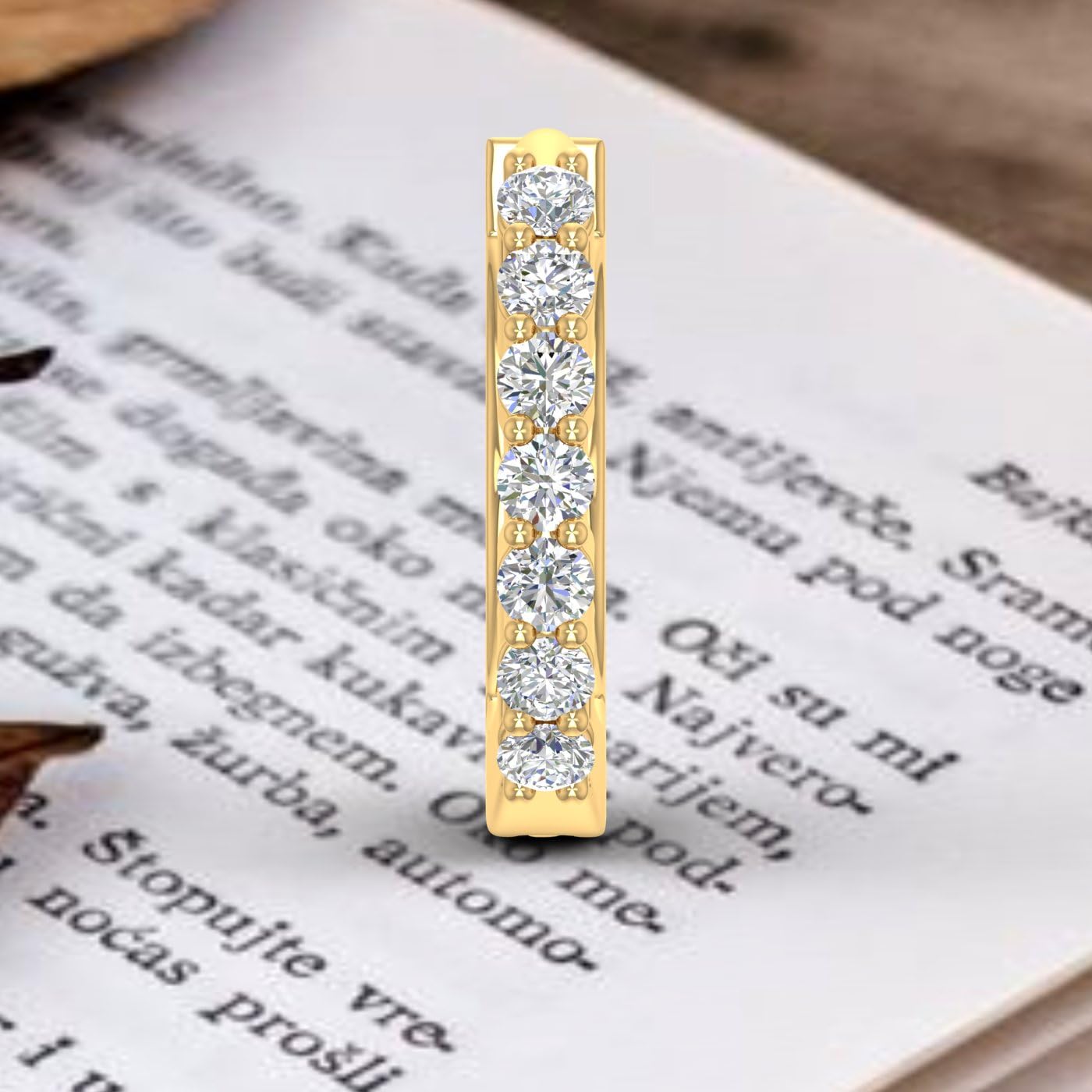 110 Carat 7-Stone Natural Diamond Nose Pin Hoop Hinged Clicker Nose Rings Hoops in 10K Gold Gift for Women product thumbnail 6