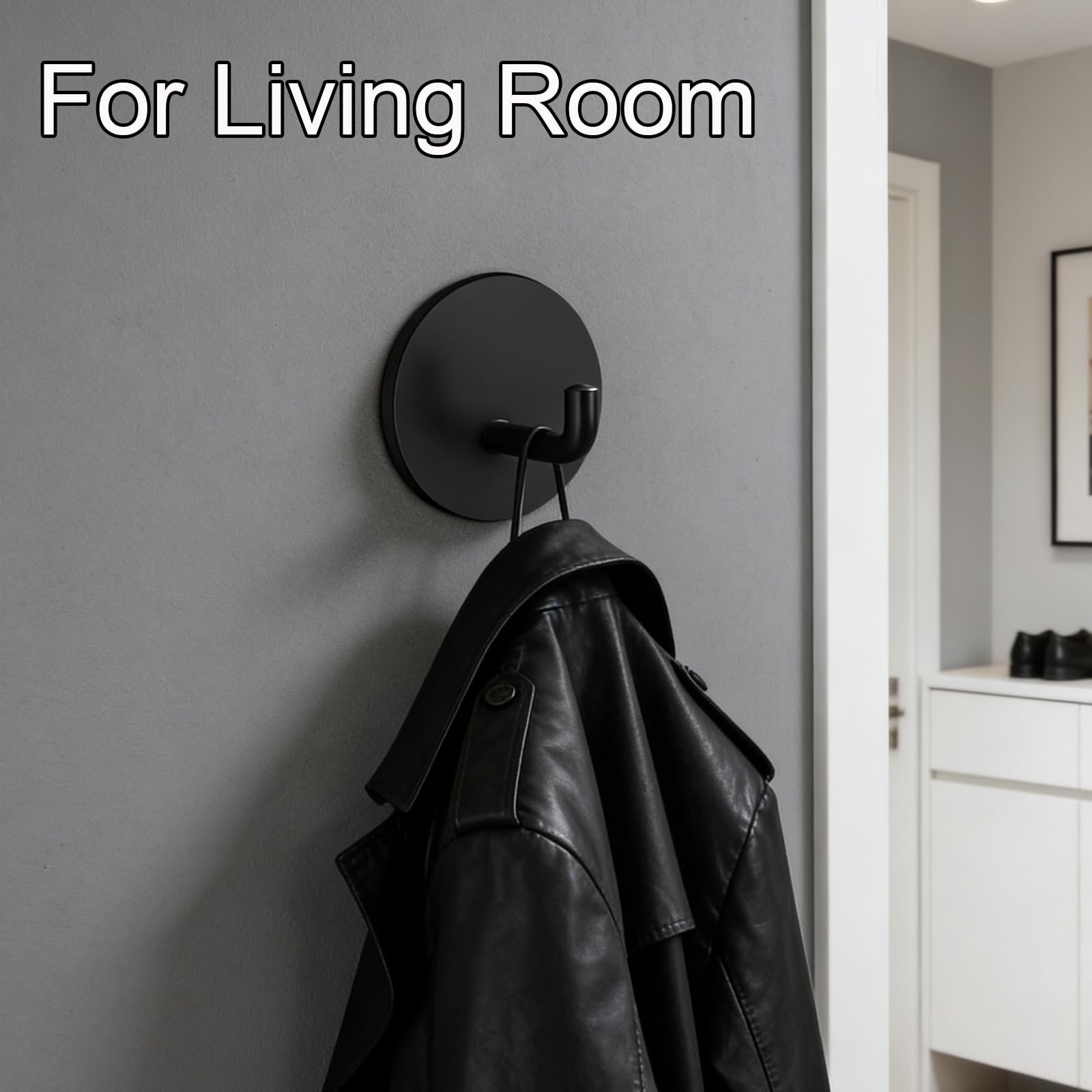 Paquete de 8 ganchos de pared, ganchos adhesivos para colgar toallas/abrigos, ganchos adhesivos de acero inoxidable para puerta de baño, cocina, impermeable, resistente al óxido, colgar 15