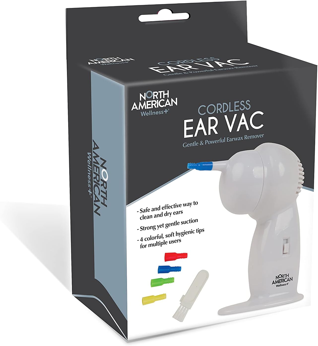 North American Health + Wellness Earwax Cleaner Remover Cordless Tool for Ear Wax, White