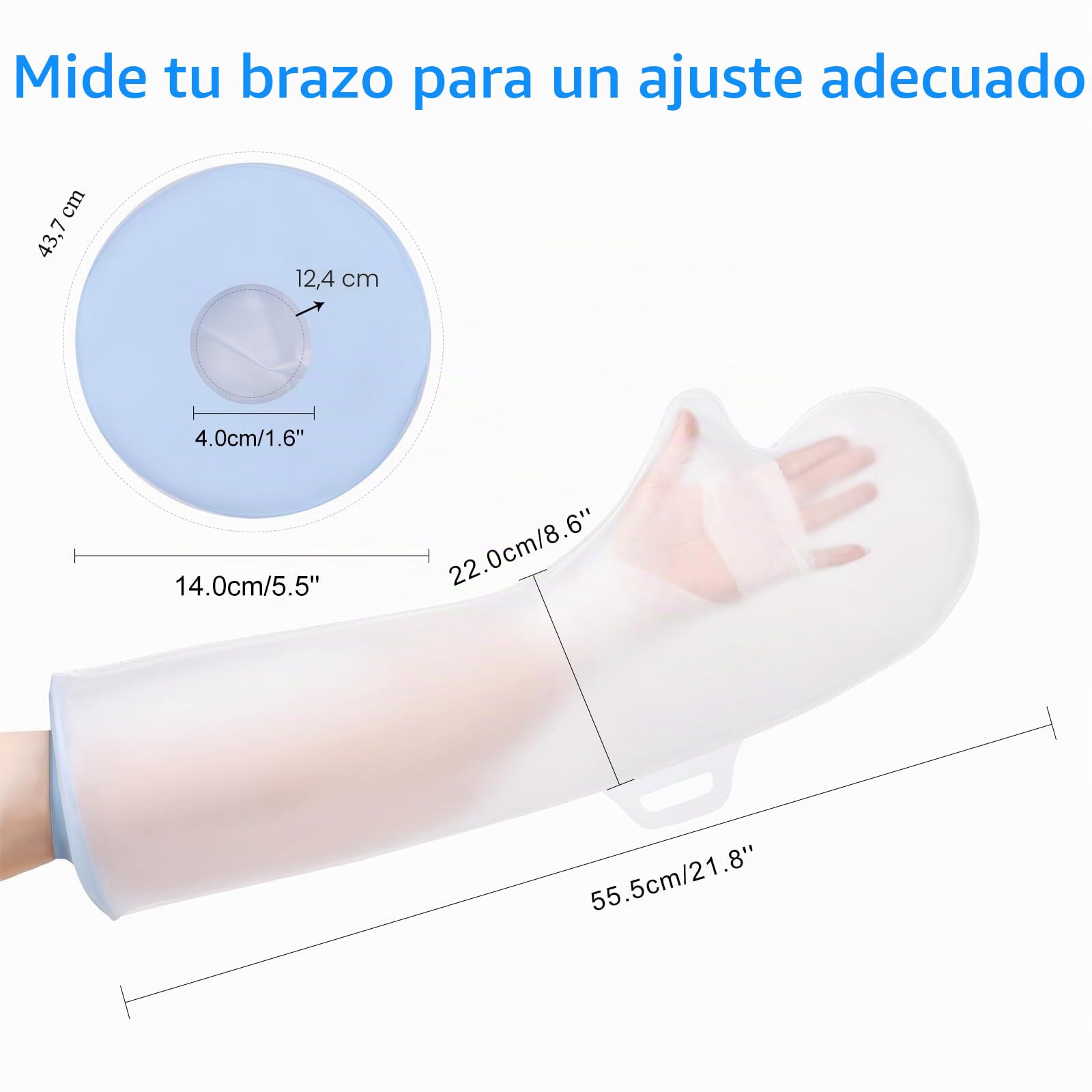 Fasola Protector Escayola Brazo para Ducha, Piscina, Funda Brazo Escayolado Adulto, Reutilizable Bolsa Ducha Escayola Brazo Mantenga Secos el Yeso y el Vendaje