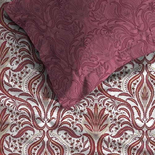 Image of Trident Celebration Queen Bedsheet Set, 100% Cotton Bedsheet for Double Bed (1 Queen Size Bedsheet with 2 Pillow Covers) Superior Softness, 144 Thread Count, Suitaible for Gifting - Gulnaz Pink