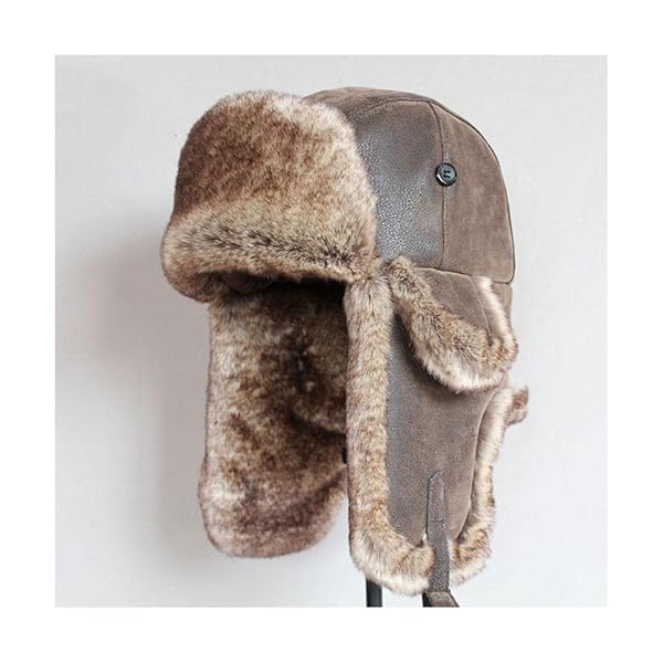 Winter Bomber Hoeden Mannen Warme Oorbeschermers Pu Leer Zachte Bont Trapper Cap Oorklep Vrouwen Outdoor Ski Sport Losse Dikke caps mooi