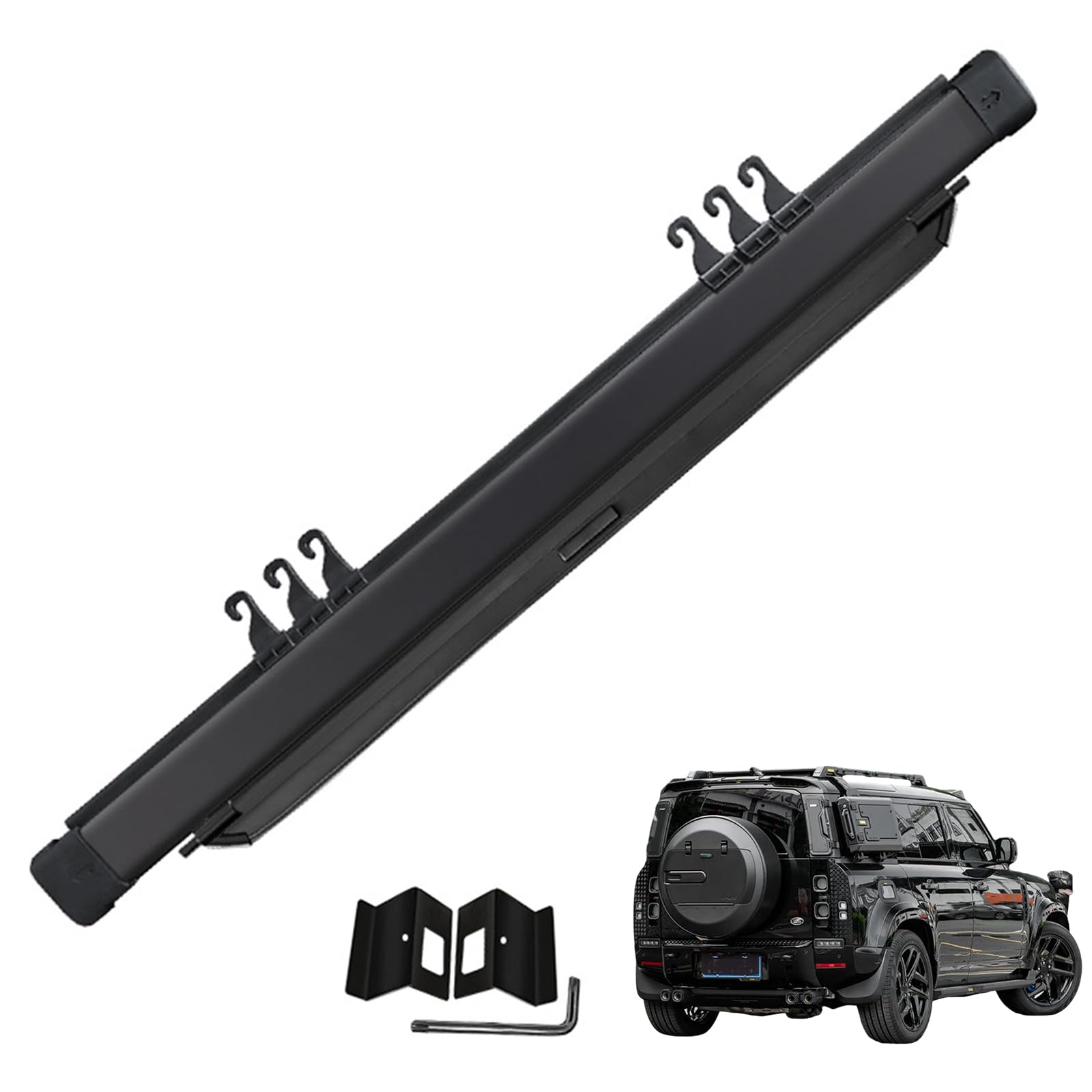 Compatibile con Land Rover Defender 110 2020-2025 - Copertura retrattile per bagagliaio auto, copertura posteriore per bagagli, protezione di sicurezza, ombra, organizer per bagagliaio, coperture per
