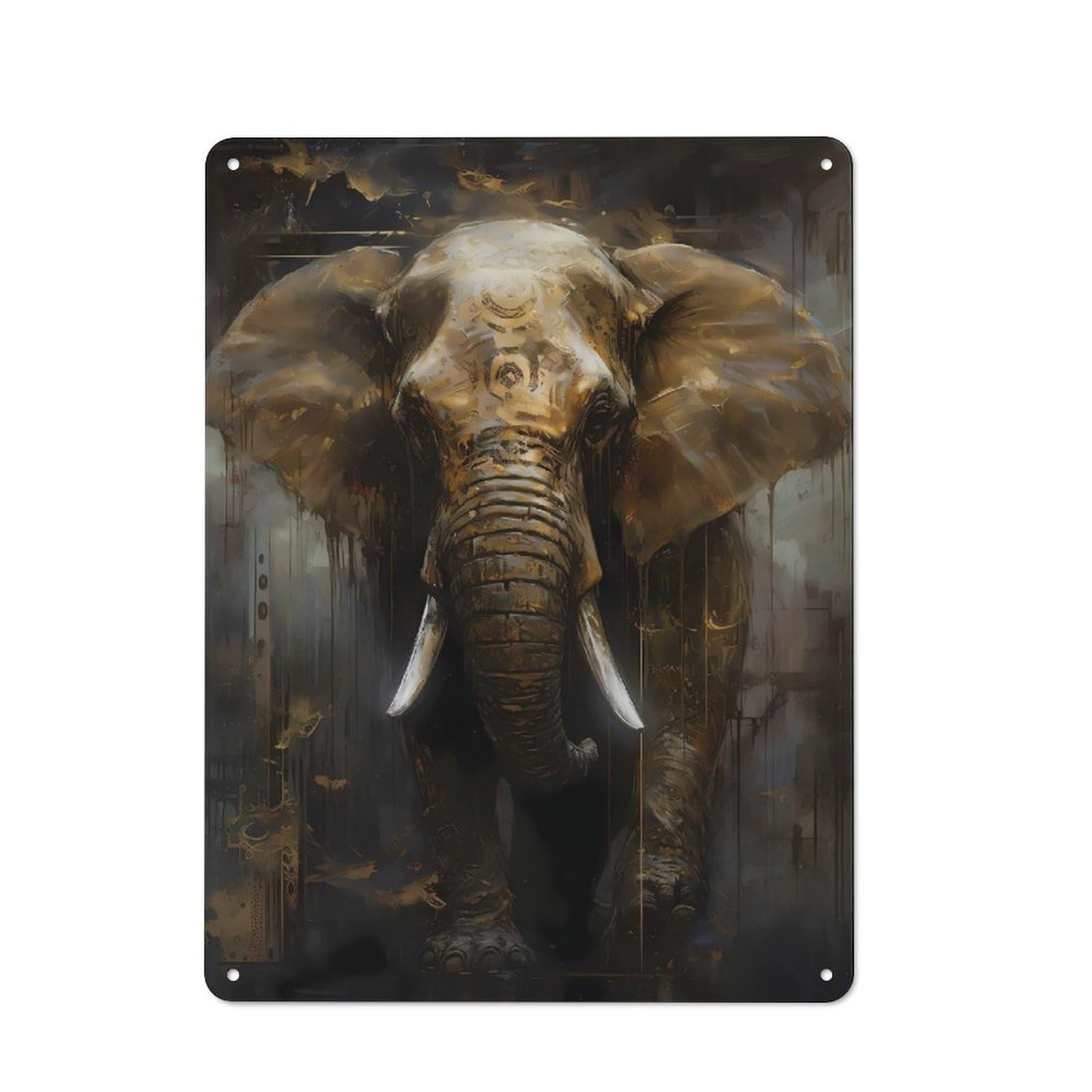 Junmoney Elephant Sweet Office Metal Sign With Design 40X30cm, Classic Studio Wall Plaque For Home Office, Reading Corner Or Bedroom