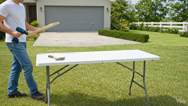 Amazon.co.jp: 作業台 ワークテーブル 折りたたみテーブル 幅152cm