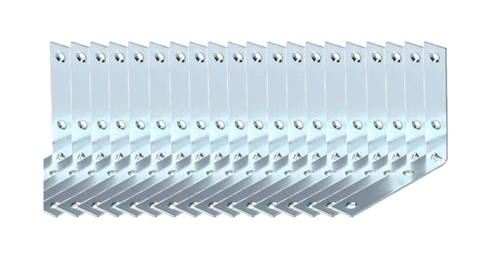 Opeximatun 20Pcs-50Mm Angle Brackets, Iron L Brackets 90 Degree Furniture Brace Silver(20Pcs-50Mm)