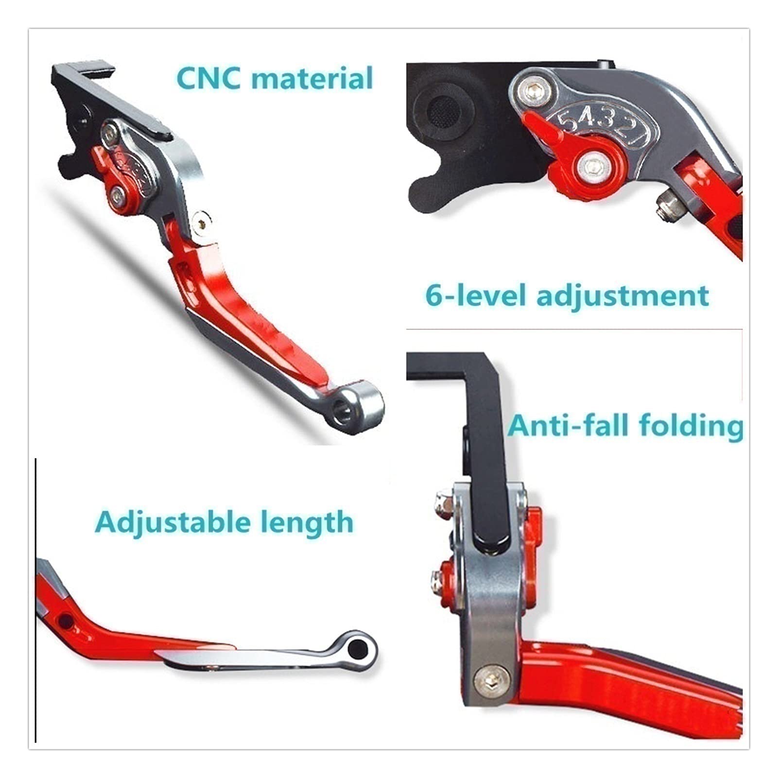Moto Freno A Mano Accessori Moto Pieghevole Allungabile Freno Leve Frizione Per SUZUKI GSF 1250 BANDIT GSF1250 2007-2015 Leva Della Frizione Del Freno (Colore : 12)