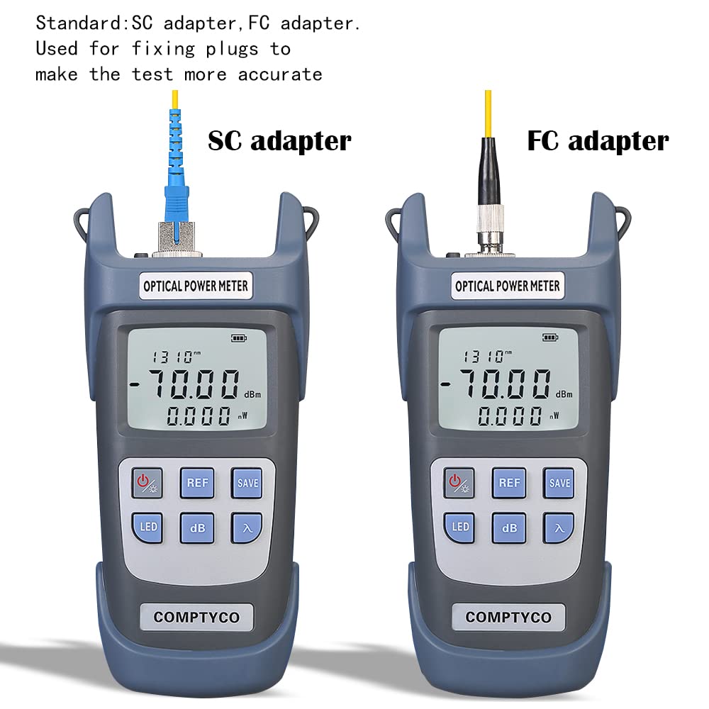2-in-1 FTTH Glasfaser Tool Kit Glasfaser-Leistungsmesser-70 +10 dBm und 30 mW Visual Fault Locator Glasfaser-Teststift, Visuelle Fehlersuche 30KM (Blau+Lila)