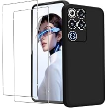 KZIOACSH Case for RedMagic 11S Pro/RedMagic 11S Pro Plus with 2 Tempered Glass, Flexible Ultra Slim Silky-Soft Touch Matte TPU Anti-Scratch Shockproof Drop Protection Rugged Phone Cover Black