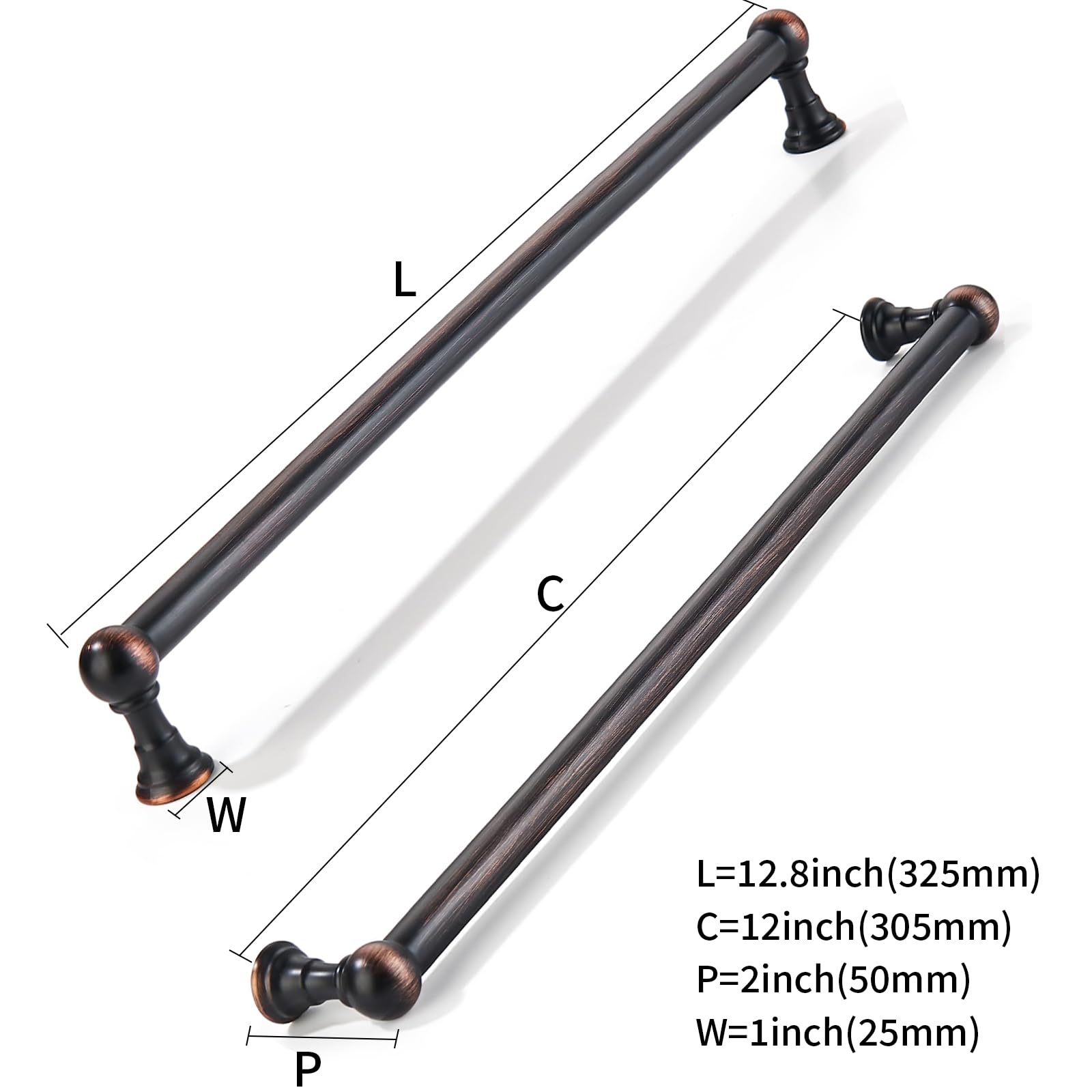 KHTUMEWARE-80309 Oil Rubbed Bronze Appliance Pulls CTC 12 in (305 mm) in Oil Rubbed Bronze — KHTUMEWARE
