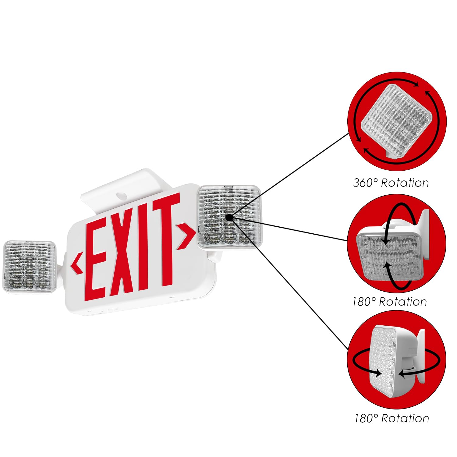 LFI Lights Swinging LED Exit Sign With Vandal-Proof Hinged Design Battery Backup D 653324 - View #10