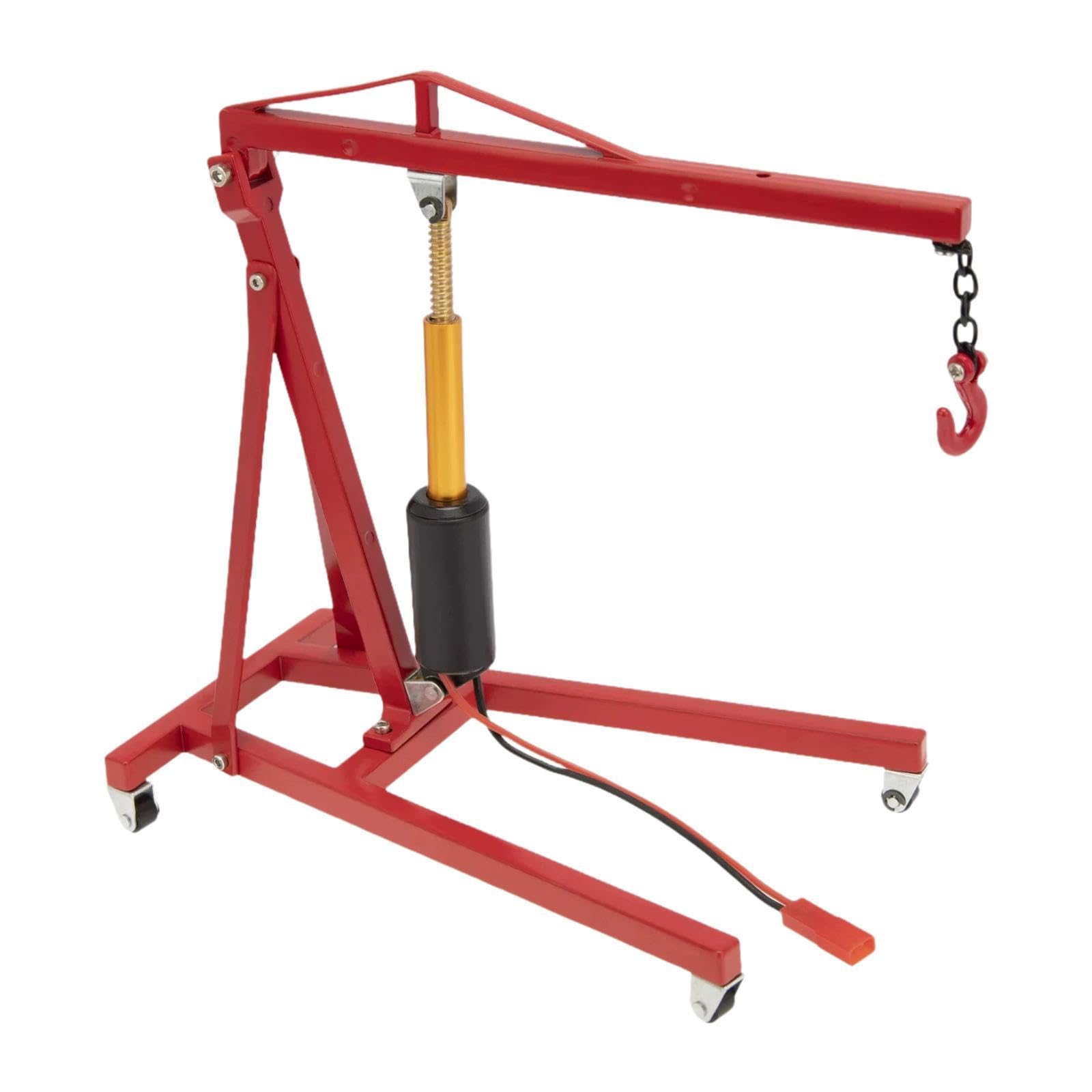 kowaku RC Gru Motore Sollevamento Accessori Modellismo Garage in Lega per Simulazione Manutenzione Auto Telecomandate Adatto a Esposizione, Rosso
