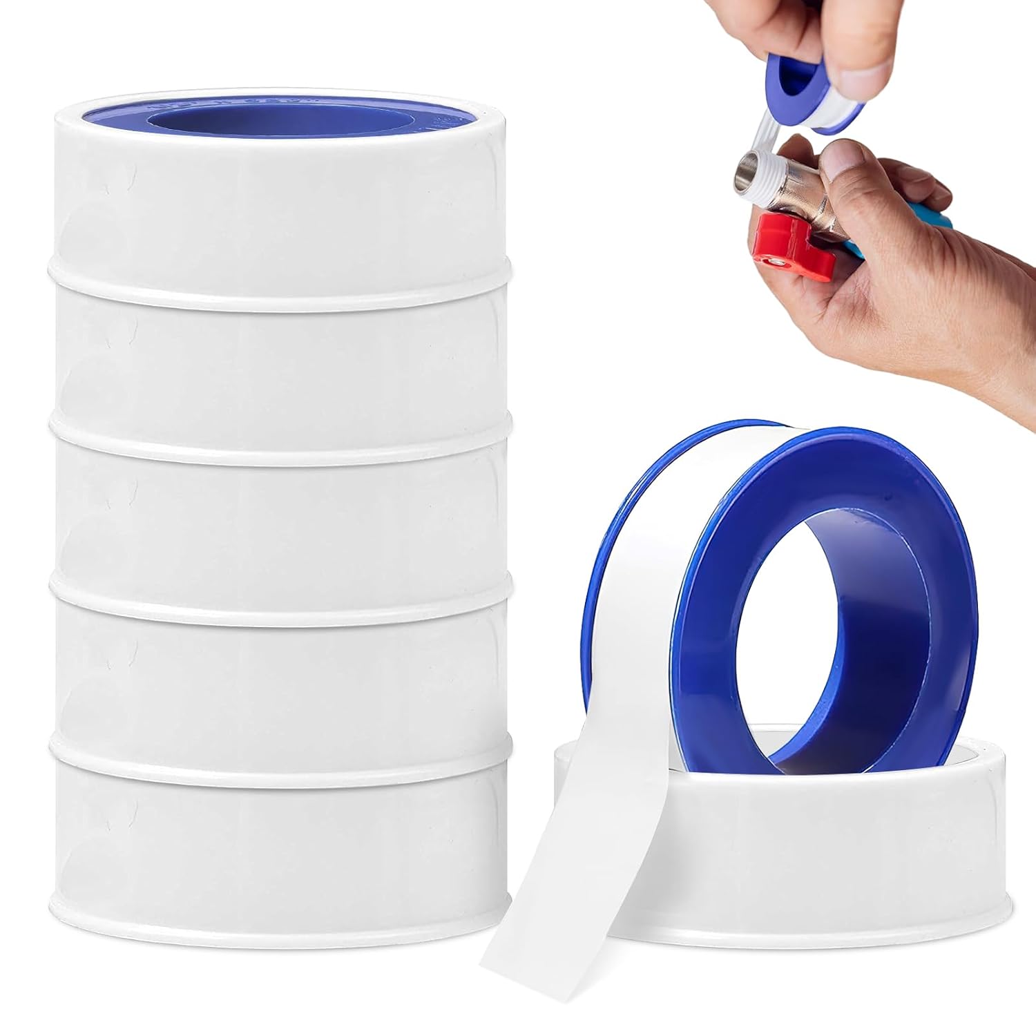 Teflon Tape, 0.47x393inch Water Plumbers Tape, PTFE Thread Seal Tapes