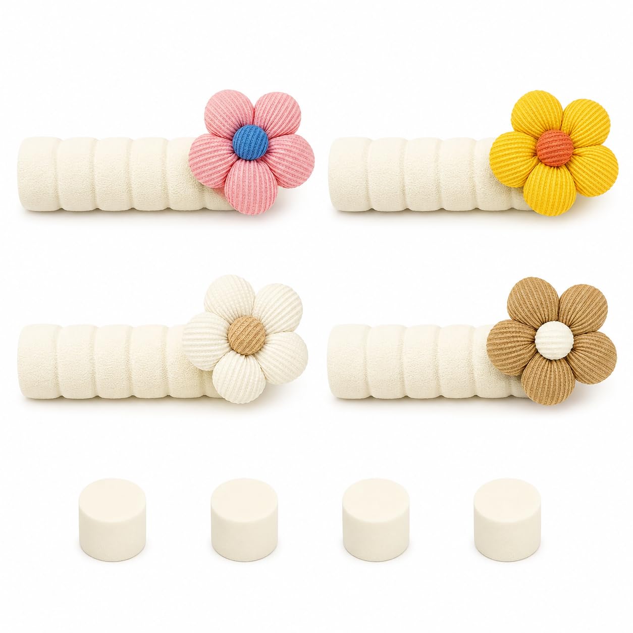 Trevixor 4 Pcs Door Handle Protectors, Door Handle Cover Set, Flower Door Handle Protective Covers and Door Handle Bumper for Interior Doors