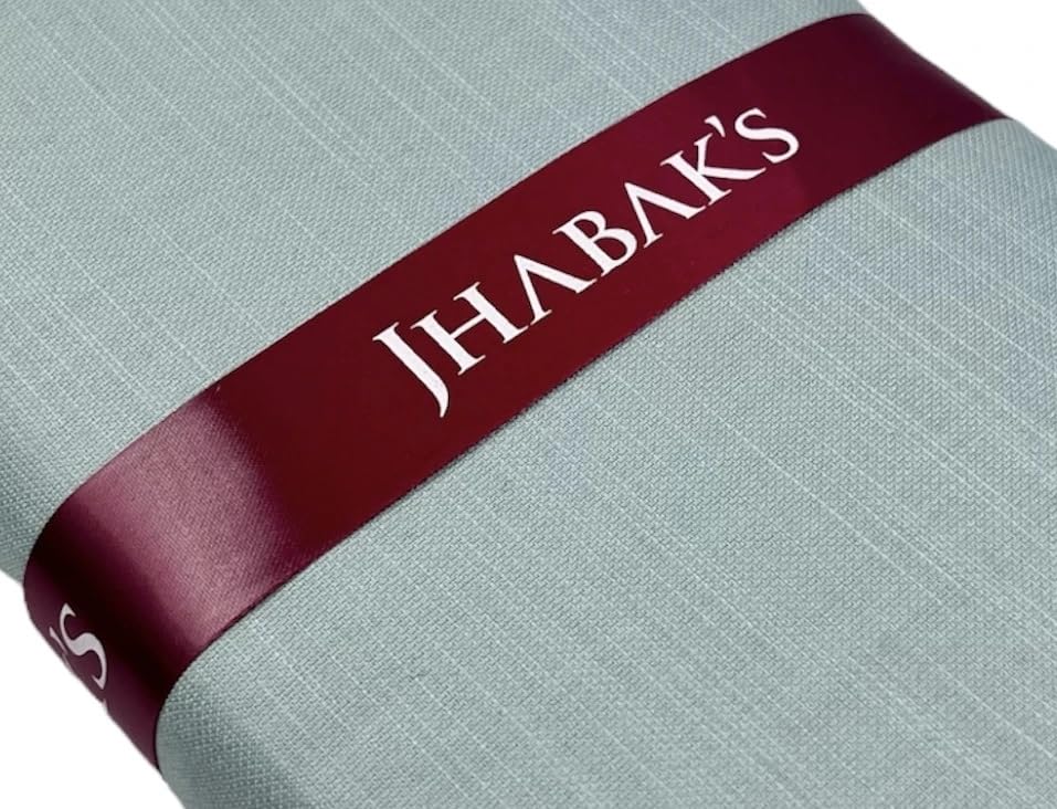 Image of JHABAK'S Men's 100% Pure Cotton Unstitched 1.7 Meters Shirt Piece - 3.25 Meters Suit Fabric Set with Cufflinks (Multicolour, All Weather Fabric, Attractive Box)