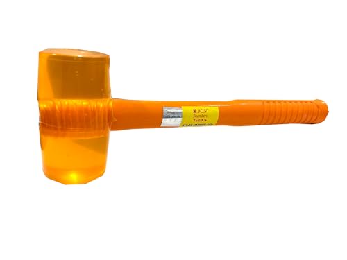 Image of Jon Bhandari Tools 410g Nylon Hammer - Non-Marring Soft Face Hammer with 50mm Head for Automotive, Woodworking, Metal Assembly & DIY - Durable, Shock Resistant, High-Visibility Design