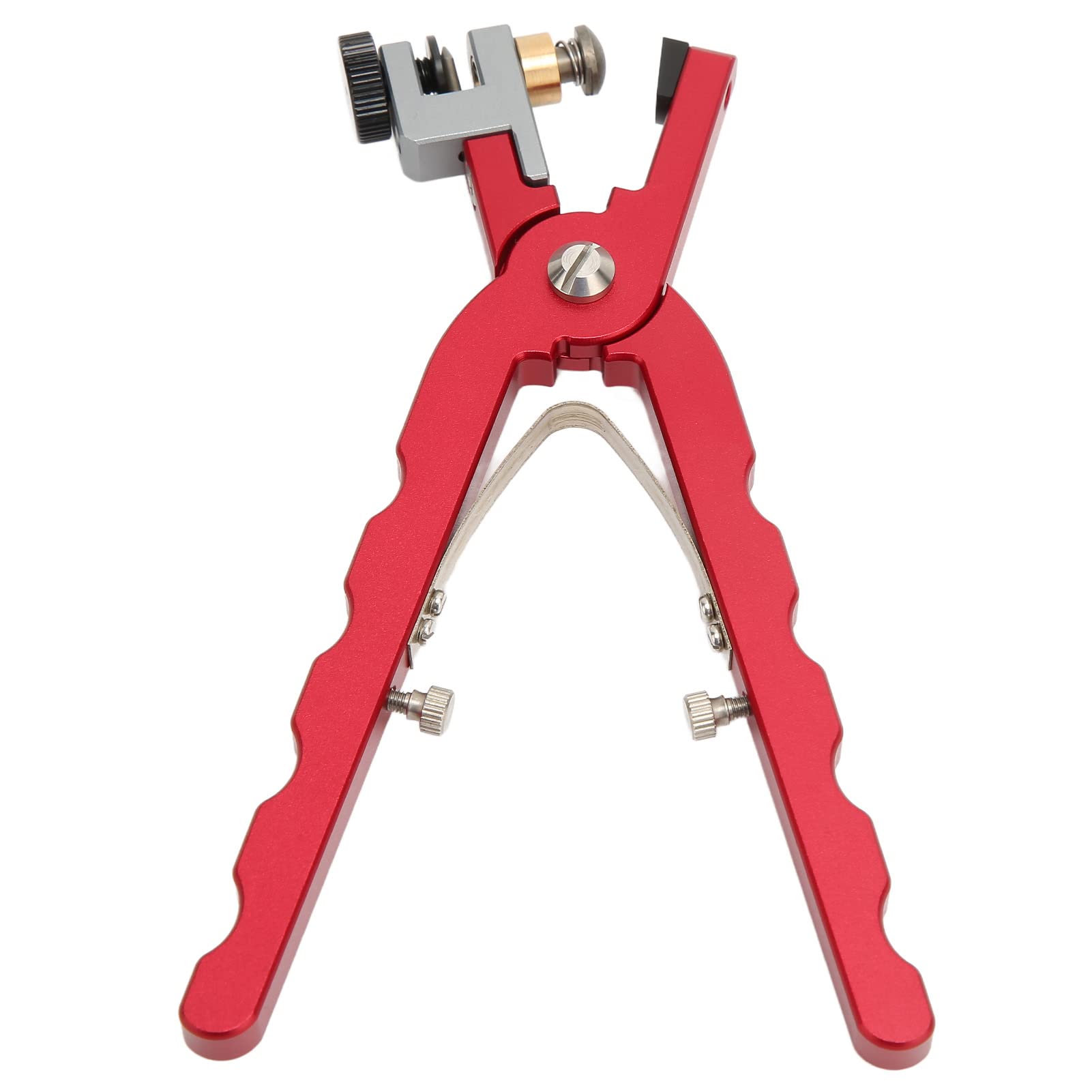 Perforadora de cinturón de reloj, herramienta perforadora de cinturón de cuero, alicates perforadores de correa de reloj de acero con resorte que ahorra esfuerzo con mango rojo,