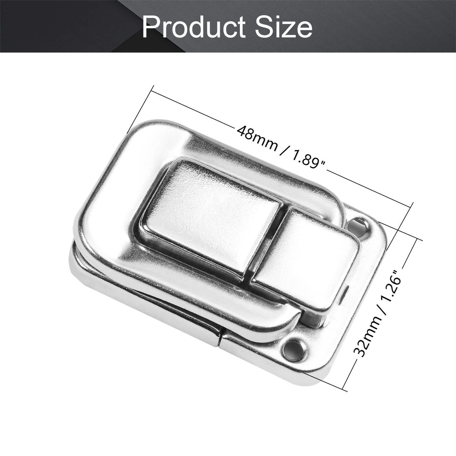Toggle Catch Lock – 4PCS Silver Hasp Clasps For Suitcase, Chest, Or Trunk (1.89 X 1.26 Inch) - View #7