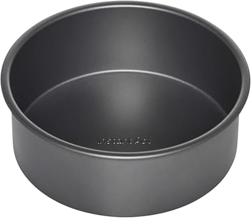 Molde para pasteles redondo oficial, 7.7 pulgadas, gris - Antiadherente, resistente, apto para horno, ideal para hornear, cocinar y almacenar - Compatible con cocinas de 6 cuartos y 8 cuartos, freidora de aire Vortex, Duo Crisp