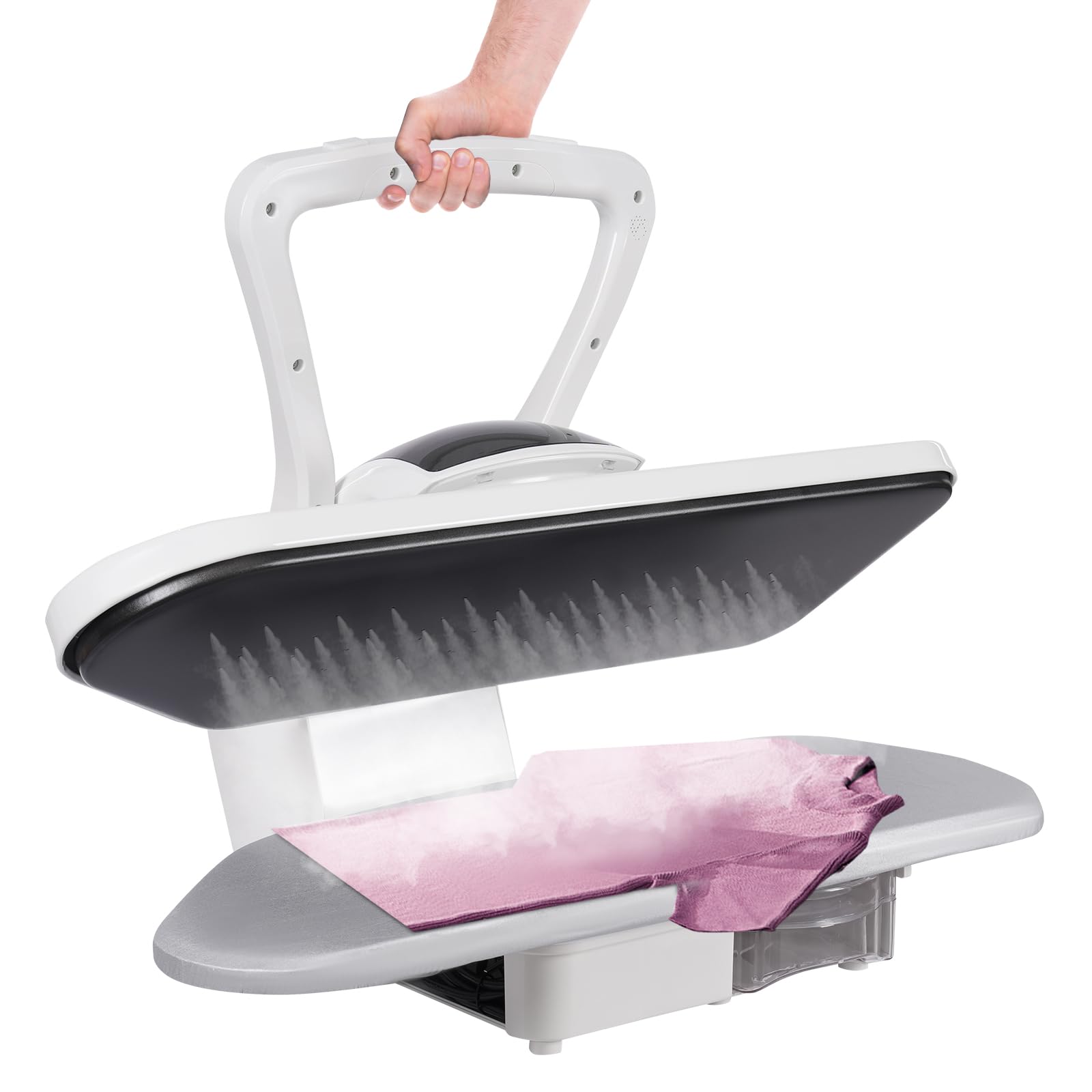 Steam Iron Press, 1600W Intelligent Digital Steam Press with Touch Screen and 5 Modes, Steamer for Clothess, Quick Heat in 4 Mins, Ironing Machine for Home & Business Use (White)