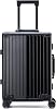 Simcat All Aluminum 20 inch Carry-On Luggage Airline Approved Lightweight Suitcase with TSA Lock and Silent Wheels Hardshell Spinner Business Travel Black, S-55cm-36L