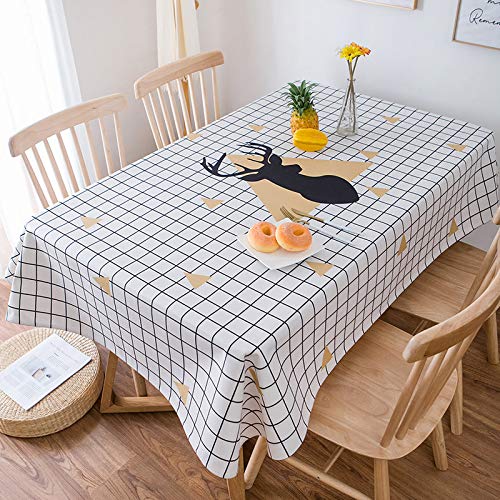 Mantel rectangular de poliéster resistente a las manchas, impermeable, color negro, para restaurantes, eventos al aire libre, cumpleaños y fiestas (100 x 140 cm)