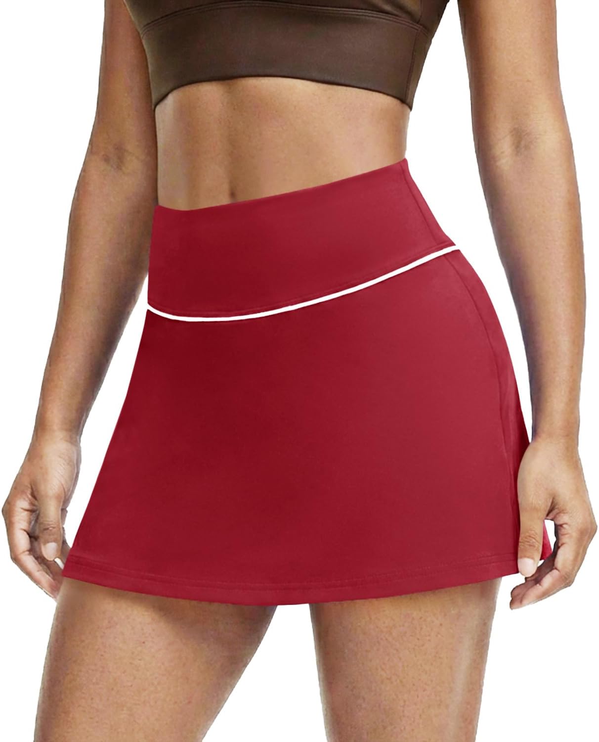 High Waisted Tennis Skirts for Women with 2 Pockets Mini Athletic Golf Skorts with Built in Shorts Workout Pickleball