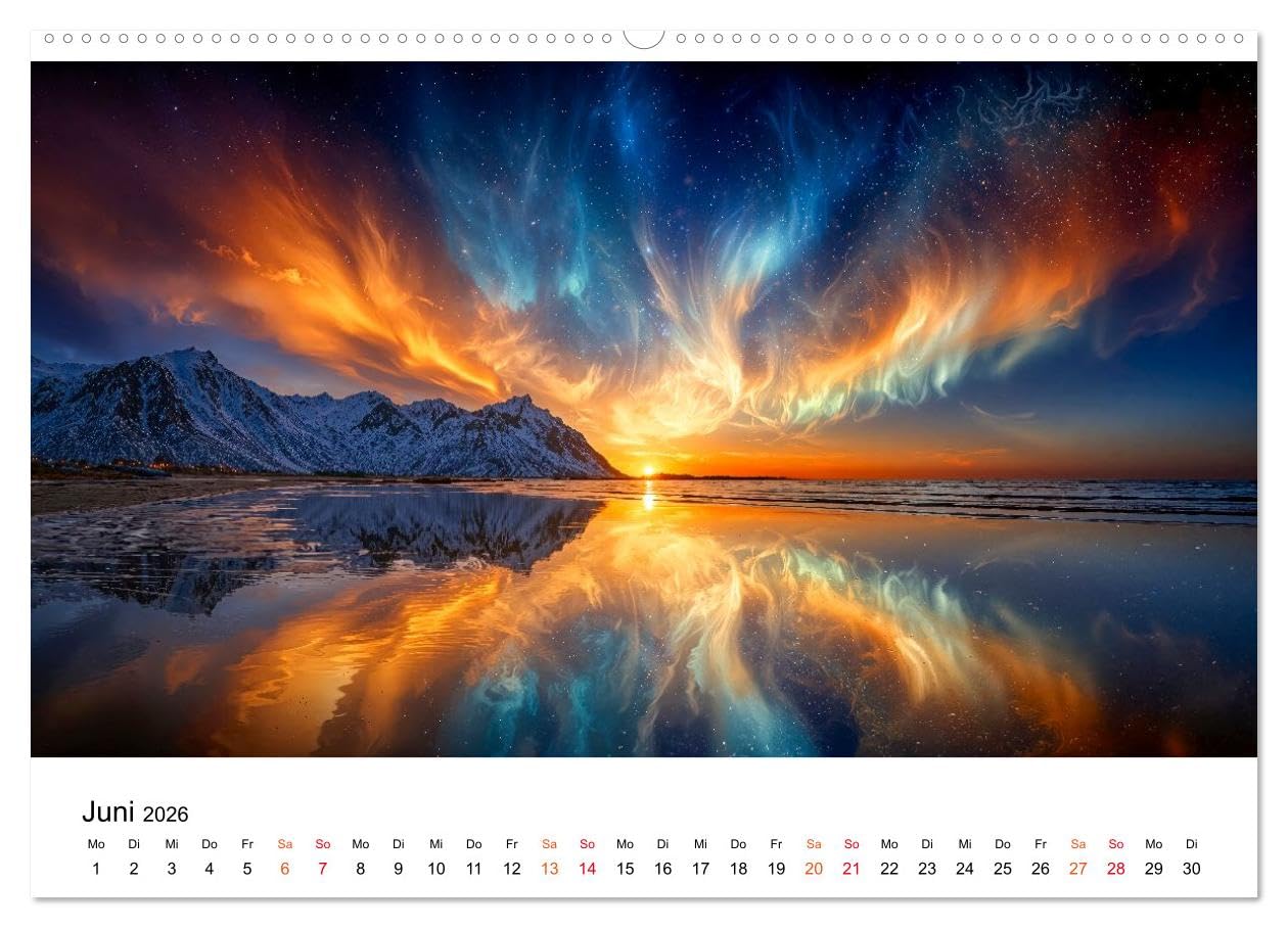Aurora Borealis - Polarlicht Nordlicht (hochwertiger Premium Wandkalender 2026 DIN A2 quer), Kunstdruck in Hochglanz: Momente, in denen Himmel und Erde miteinander tanzen. (CALVENDO Natur)