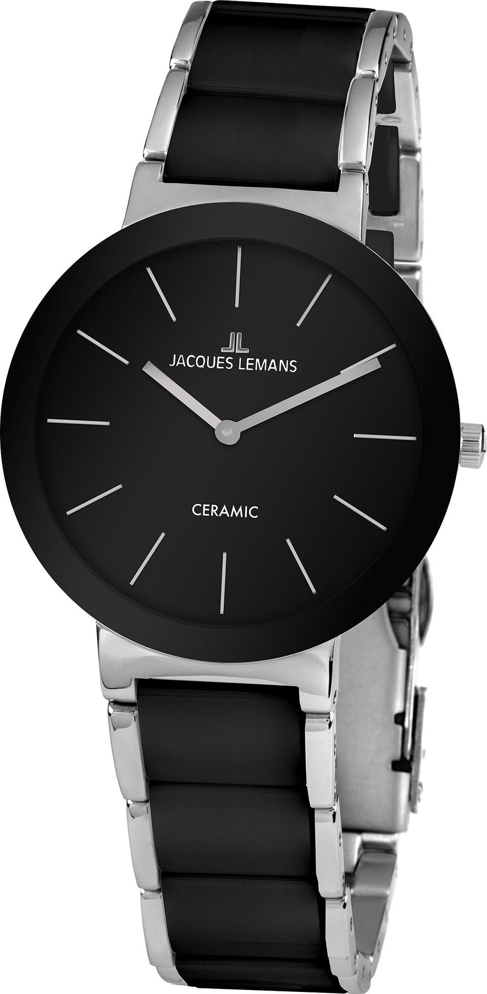 JACQUES LEMANS Damenuhr Monaco Massiv Edelstahl/High-Tech-Ceramic massiv Edelstahl 42-7