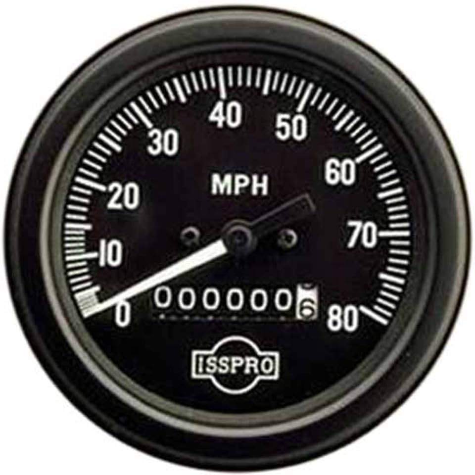 3.375 Inch Black Mechanical Speedometer 0-80 MPH W/Odometer