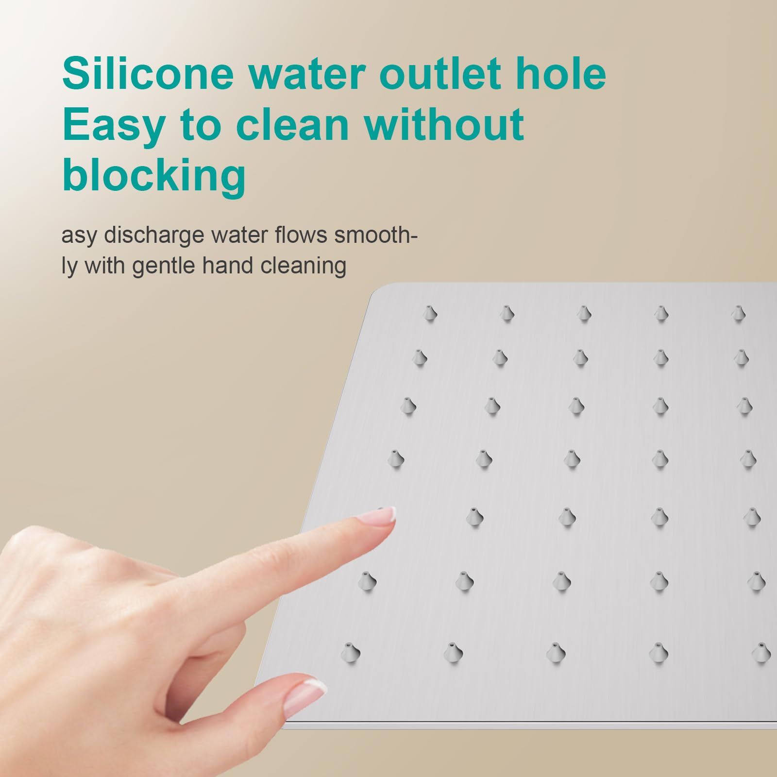 AULLEND - Soffione doccia quadrato a pioggia, in acciaio inox ispessito con flusso elevato, design ultra sottile per docce con pressione aumentata impressionante, anche a basso flusso d'acqua (nichel
