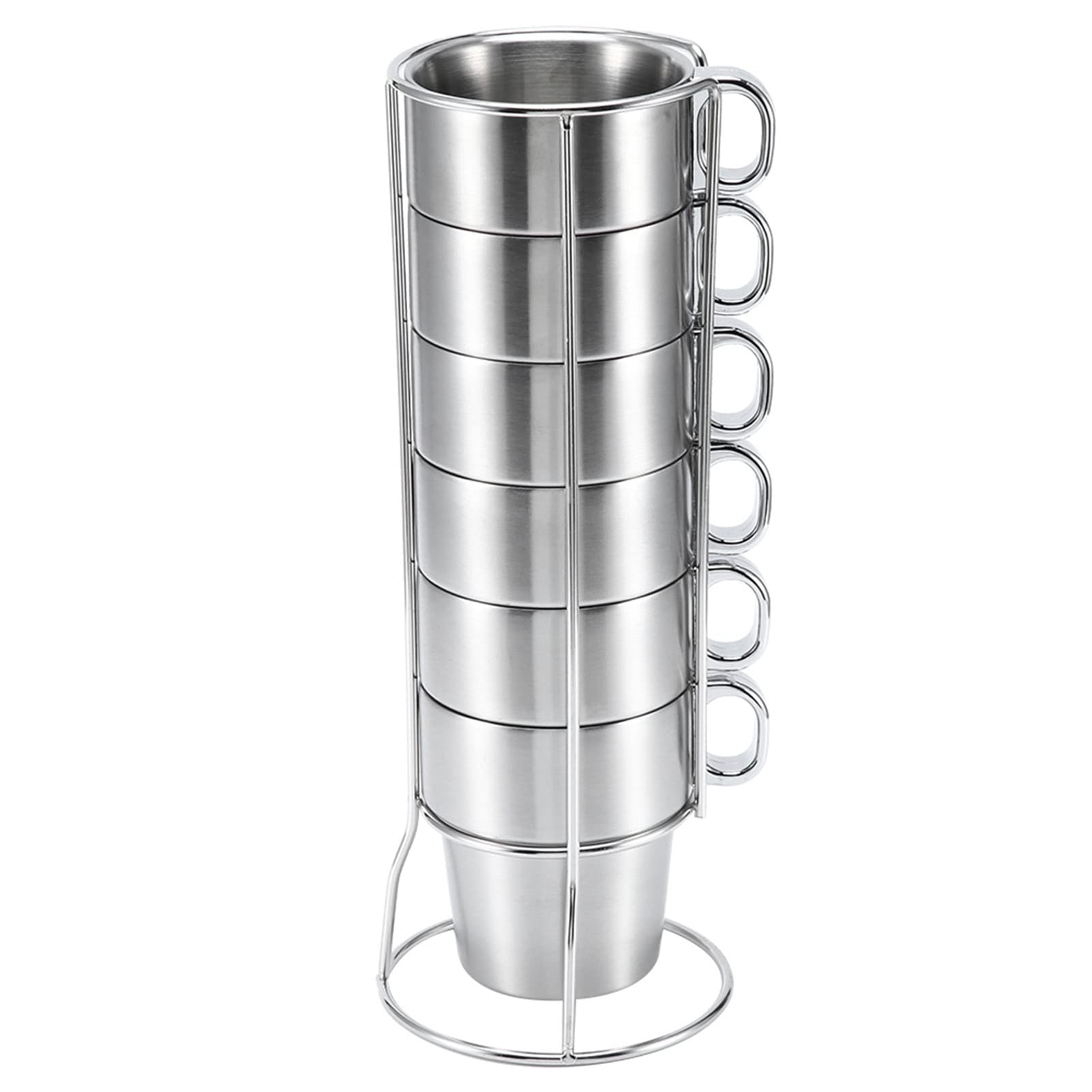 Edelstahl Kaffeebecher Set, Doppelwandig, 6 Stück