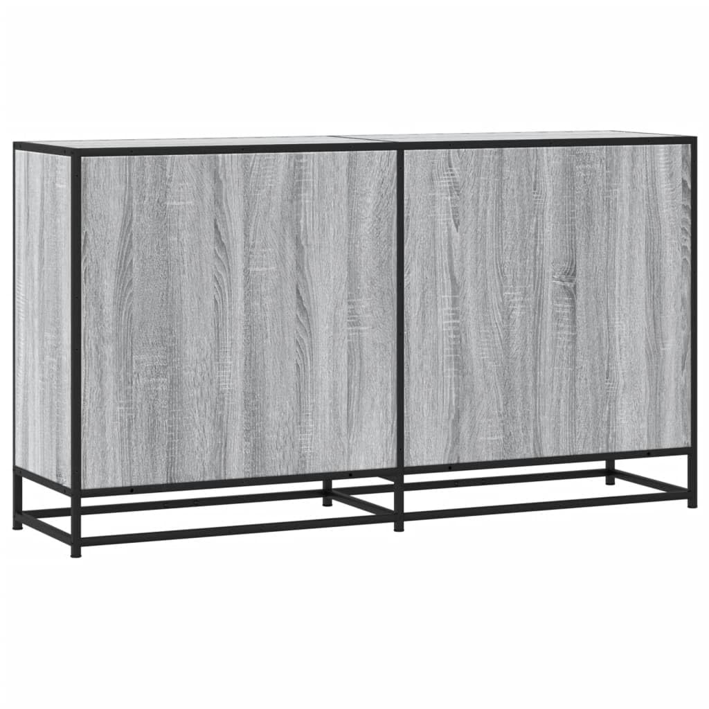 Credenza grigio Sonoma, 134 x 35 x 76 cm, in legno e metallo