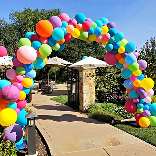 Image of Voircoloria 105pcs Colorful Balloons 12inch Rainbow Latex Balloons for Boys Girls Birthday Baby Shower Gender Reveal Wedding Decorations