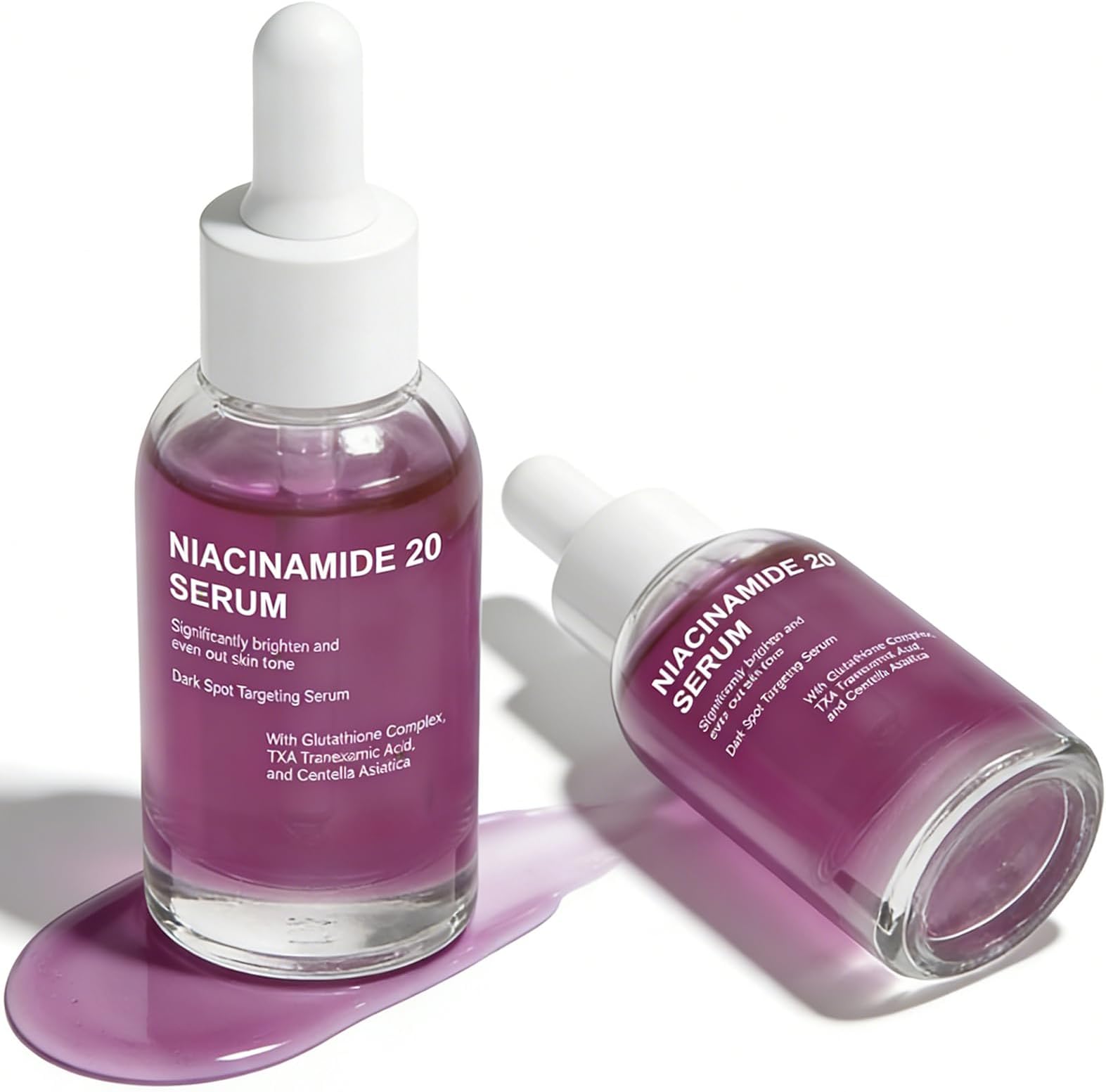 Niacinamide 20 Serum, Dark Spot Correcting Glow Serum, Korean Skincare Face S-erum For Women Mature Skin - Reduces Pigmentation, Uneven Skin Tone, Pore Minimizer, Brightening S-erum (2, 60ml)