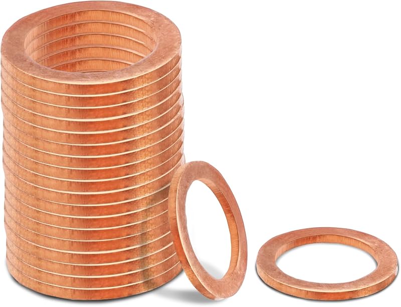 Arruela de cobre para bujão de óleo HABNVUON M14 20 mm x 14 mm – Kit com 20 unidades