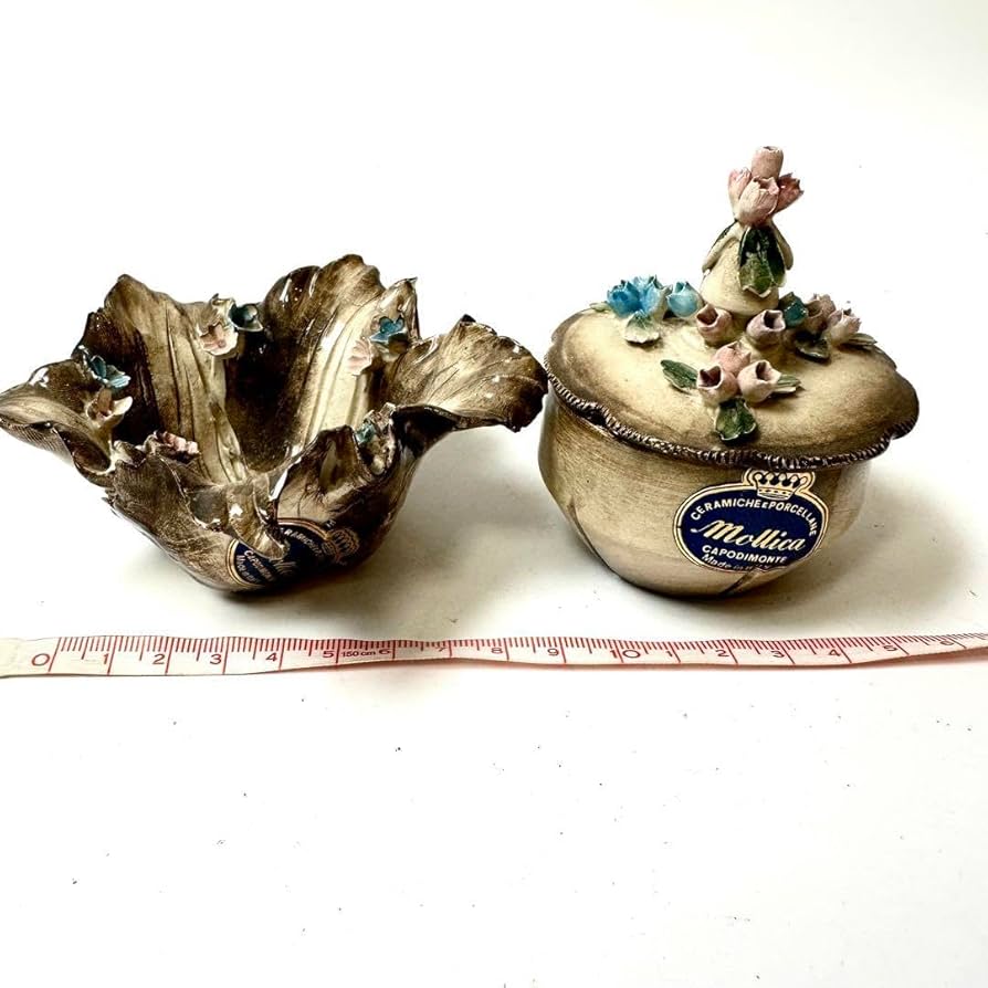 イタリア製 カポディモンテ Capodimonte 陶器 小物入れ 置物