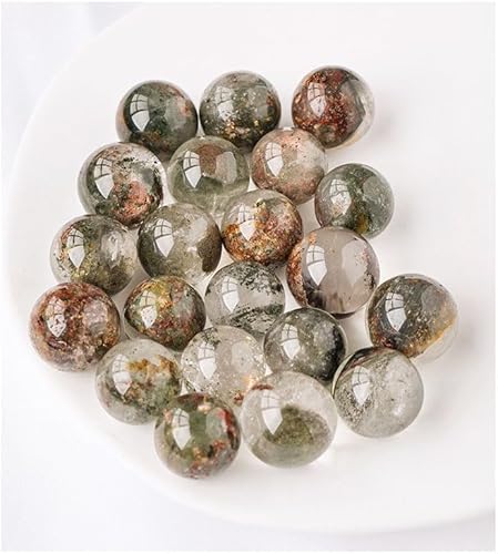 Miniatura 4 de Bolas de esfera de cristal curativo fantasma verde natural, piedras preciosas de cuarzo, tamaño pequeño, paquete de 2 para curación, reiki