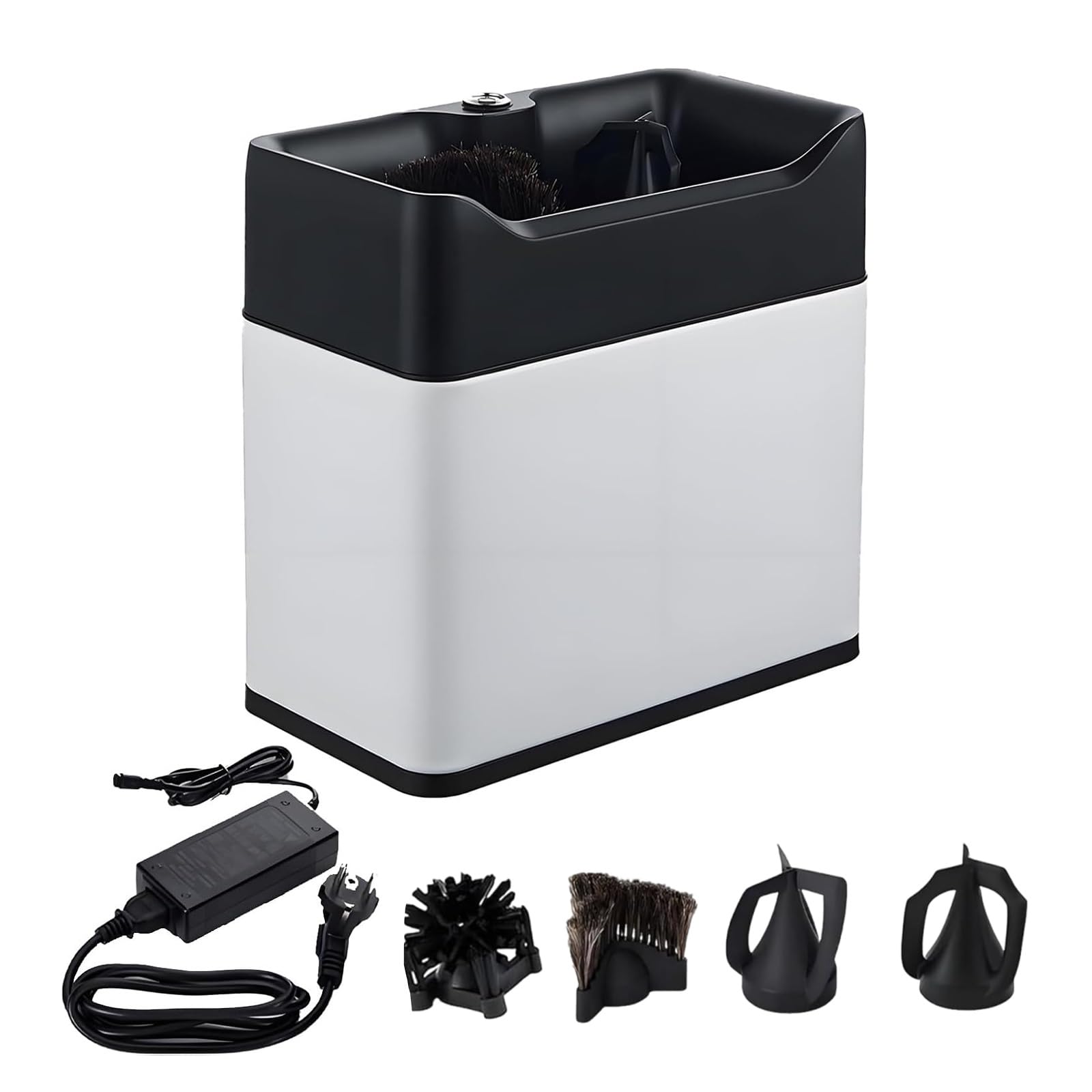 Caja de Golpeteo Eléctrica para Espresso, Herramienta de Limpieza Rápida de Mango, Estación Multi-Instalación Ahorro de Espacio para Mesa o Pared(White)
