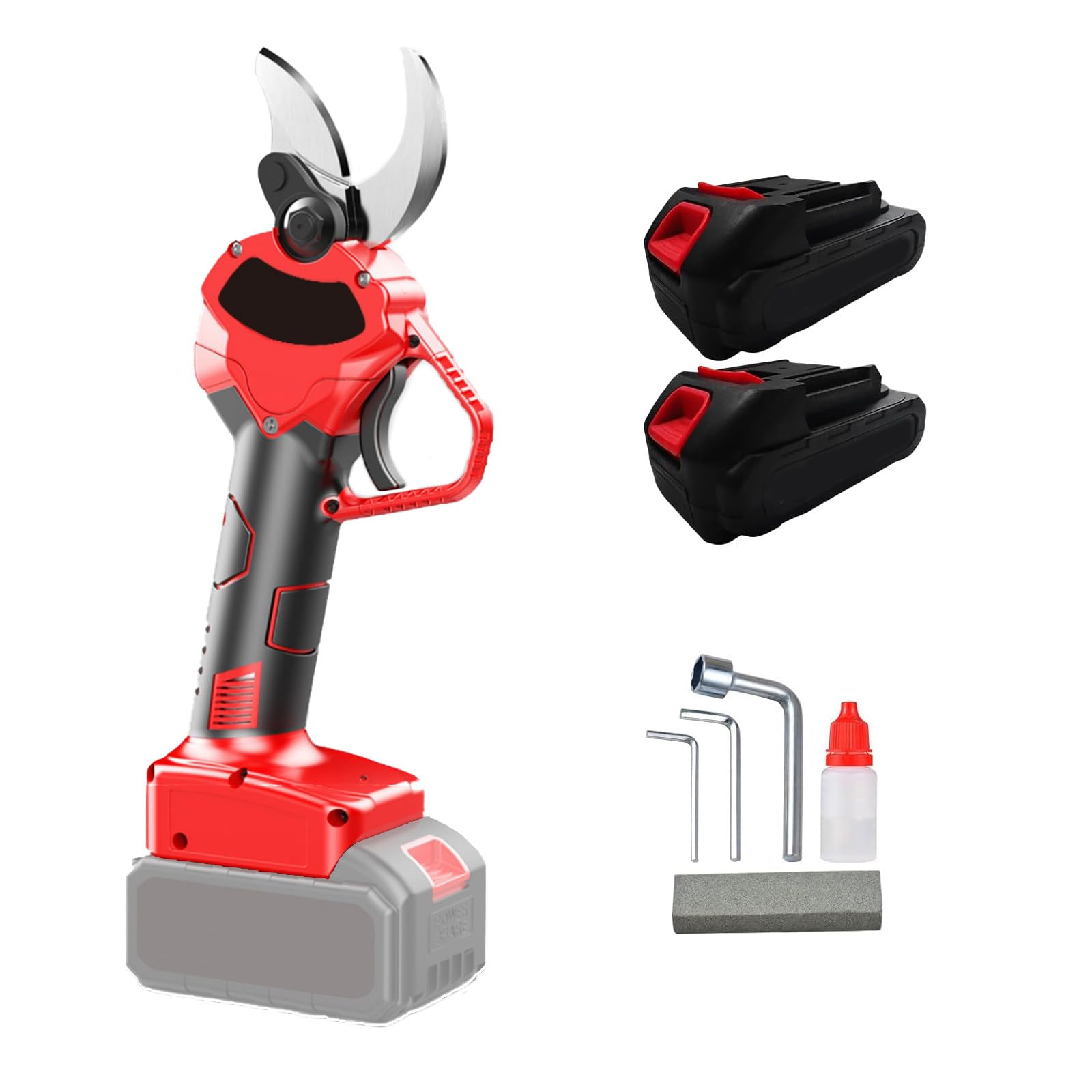 Tijeras De Podar EléCtricas, Podadora EléCtrica InaláMbrica Con Motor Sin Escobillas Y Dos BateríAs, Tijeras De Podar A BateríA Con Juego De Cuchillas De Repuesto Para JardineríA,40mm(1.6in)