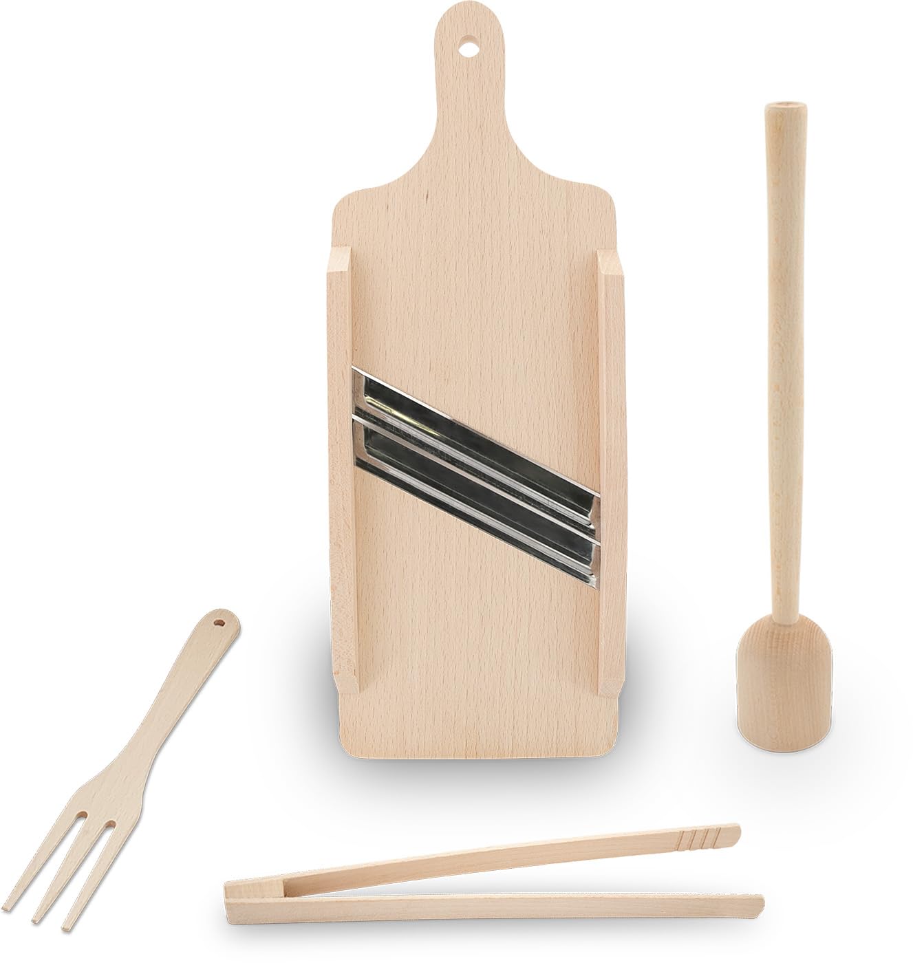 Mandoline en bois de hêtre de 41 x 16 cm pour préparer vos bocaux de légumes fermentés