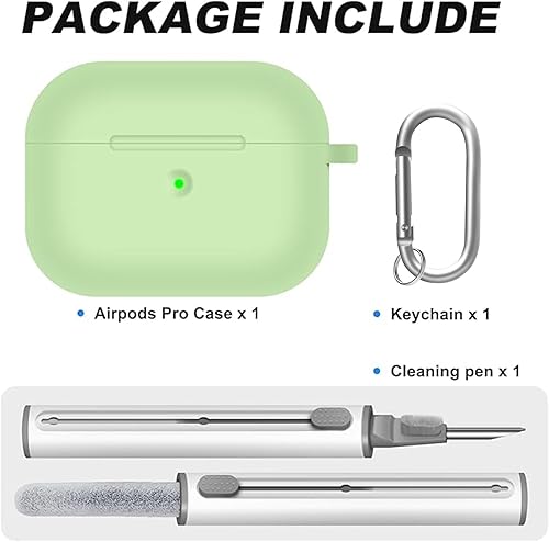 Miniatura 2 de Funda compatible con Airpods Pro, funda de silicona suave con kit de limpieza y puntas de repuesto para las orejas, funda protectora que absorbe los