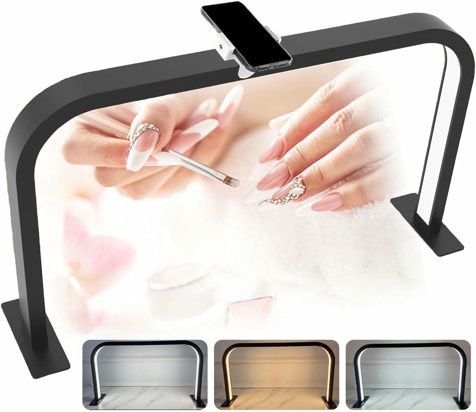 Lampe de bureau LED demi-lune pour nail art : finies les ombres en salon de beauté