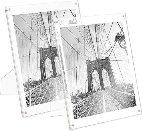 Isaac Jacobs - Marco de fotos acrílico liso transparente de 8 x 10 pulgadas (paquete de 2)