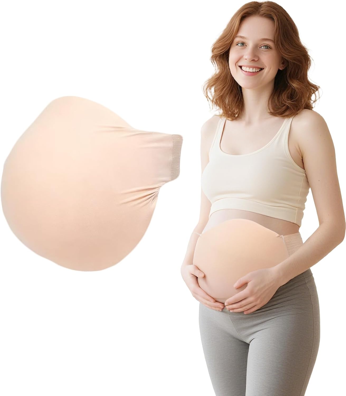 Ultra Lightweight Fake Pregnancy Belly, Realistic Memory Sponge Bump with Adjustable Strap for Maternity Shoot & Cosplay