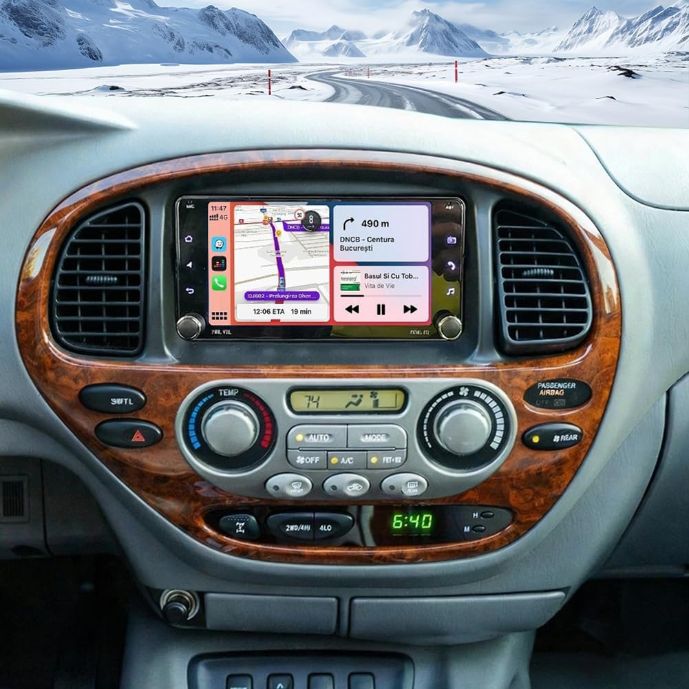 4+64G Car Stereo for Toyota Sequoia 2003-2007 with Carplay Android Auto Android 14 Car Radio Head Unit w/7 Inch Touch Screen GPS Bluetooth WiFi FM EQ Split Screen SWC Mirror Link Backup Camera
